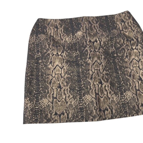 GIANNI BINI Snake Print Metallic Cotton-Blend Pencil Skirt Zip Closure Womens 12 - Picture 10 of 11